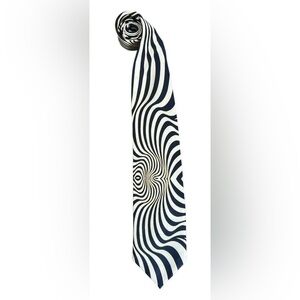 Optical Illusion Black and White Men's Tie